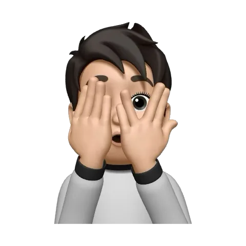 Anirudh Katti memoji peeking through his hands